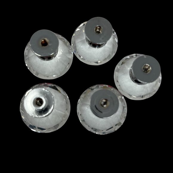 5 Crystal Diamond Drawer Knobs Door Pulls Retro Screws Furniture Flips Glam - Picture 5 of 8